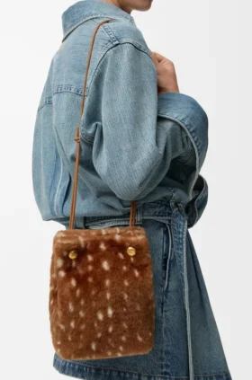 Baskılı Shearling Pebble Portföy