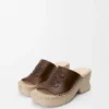 Bitkisel Tabaklanmış Dana Derisinden Petal Espadril Platform Terlik