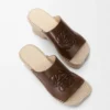 Bitkisel Tabaklanmış Dana Derisinden Petal Espadril Platform Terlik