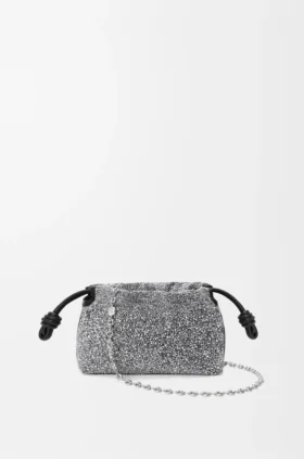 Boncuklu ve Nappa Kuzu Derisinden Mini Flamenco Purse