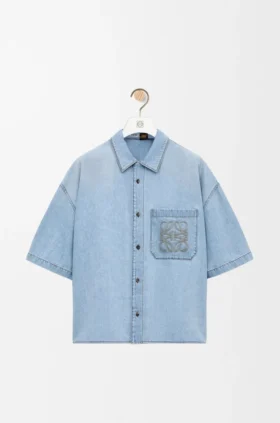 Denim Kısa Kollu Gömlek