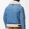 Denim ve shearling malzemeden üretilmiş trucker ceket Denim ve shearling malzemeden üretilmiş trucker ceket