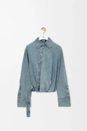 Dökümlü Denim Gömlek