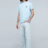 Erkek Loewe Anagram Klasik Nakışlı Pamuklu Yuvarlak Yaka Kısa Kollu Açık Mavi H6109230Cr-6410