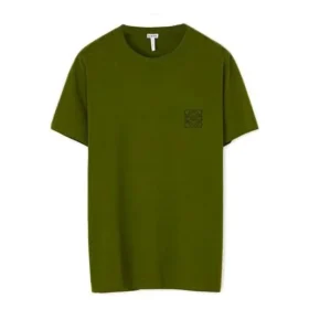 Erkek Loewe Anagram Klasik Nakışlı Pamuklu Yuvarlak Yaka Kısa Kollu Yeşil H6109230Cr-4160