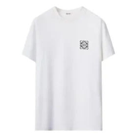 Erkek loewe Anagram İşlemeli Pamuklu Yuvarlak Yaka Kısa Kollu Beyaz H526Y22J26-2100