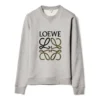 Erkek loewe Anagram Logolu Nakışlı Pamuklu Kazak Gri H526341Xa1-1440