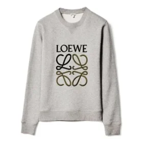 Erkek loewe Anagram Logolu Nakışlı Pamuklu Kazak Gri H526341Xa1-1440