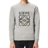 Erkek loewe Anagram Logolu Nakışlı Pamuklu Kazak Gri H526341Xa1-1440