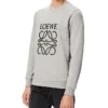 Erkek loewe Anagram Logolu Nakışlı Pamuklu Kazak Gri H526341Xa1-1440