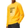 Erkek Loewe Anagram Logolu Nakışlı Pamuklu Kazak Turuncu H526341Xa1-9100