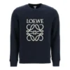 Erkek Loewe Anagram Pamuklu Yuvarlak Yaka Alfabe İşlemeli Spor Klasik Lacivert H526Y24J02-5110