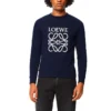 Erkek Loewe Anagram Pamuklu Yuvarlak Yaka Alfabe İşlemeli Spor Klasik Lacivert H526Y24J02-5110