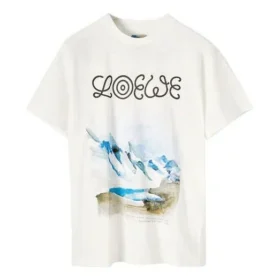 Erkek Loewe Beyaz Kar Dağı Baskılı Kısa Kollu Beyaz H6299983Pc-2100