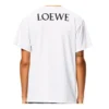 Erkek Loewe Göğsünde Gülen Yüz Baskılı Saf Pamuklu Kısa Kollu Beyaz H616341X87-2100