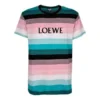 Erkek loewe Pamuklu Çizgili İşlemeli Logo Kısa Kollu H6109950Pc-9990