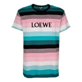 Erkek loewe Pamuklu Çizgili İşlemeli Logo Kısa Kollu H6109950Pc-9990