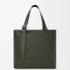 Esnek Damarlı Dana Derisinden Loop Zipped Tote çantası Esnek Damarlı Dana Derisinden Loop Zipped Tote çantası