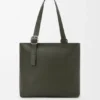 Esnek Damarlı Dana Derisinden Loop Zipped Tote çantası Esnek Damarlı Dana Derisinden Loop Zipped Tote çantası