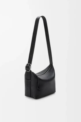 Esnek Damarlı Dana Derisinden Orta Boy Loop Hobo