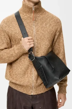 Esnek Damarlı Dana Derisinden Orta Boy Loop Hobo