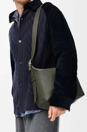 Esnek Damarlı Dana Derisinden Orta Boy Loop Hobo