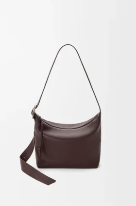 Esnek Damarlı Dana Derisinden Orta Boy Loop Hobo