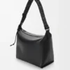 Esnek Pürüzsüz Dana Derisi ve Jakarlı Cubi Crossbody Çanta Esnek Pürüzsüz Dana Derisi ve Jakarlı Cubi Crossbody Çanta