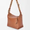 Esnek Pürüzsüz Dana Derisi ve Jakarlı Cubi Crossbody Çanta Esnek Pürüzsüz Dana Derisi ve Jakarlı Cubi Crossbody Çanta