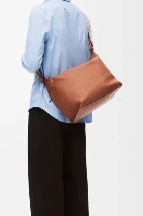 Esnek Pürüzsüz Dana Derisi ve Jakarlı Cubi Crossbody Çanta