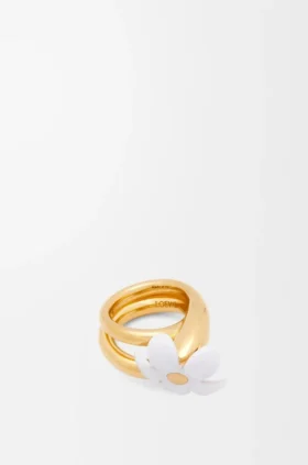 Gümüş ve Emaye Flor Yüzük
