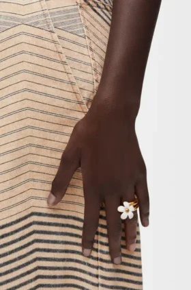Gümüş ve Emaye Flor Yüzük