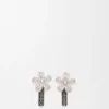 Gümüş ve Kristal Flor Küpeler