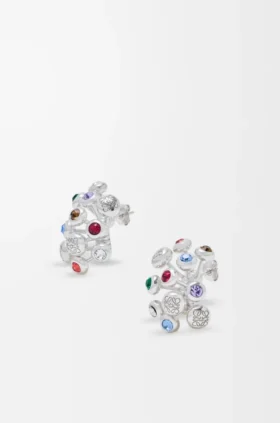 Gümüş ve Kristalli Push Pin Küpeler Gümüş ve Kristalli Push Pin Küpeler