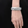 Gümüşten Büyük Örgülü Manşet
