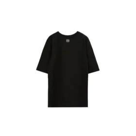Göğüs Sloganlı Baskılı Kısa Kollu Unisex Siyah H000341X11