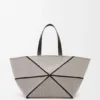 Kanvas Jakarlı ve Dana Derisinden XXL Puzzle Fold Tote çantası Kanvas Jakarlı ve Dana Derisinden XXL Puzzle Fold Tote çantası