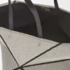 Kanvas Jakarlı ve Dana Derisinden XXL Puzzle Fold Tote çantası Kanvas Jakarlı ve Dana Derisinden XXL Puzzle Fold Tote çantası