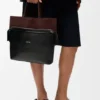 Kağıt Desenli Dana Derisi ve Süet Küçük Switch Tote çantası Kağıt Desenli Dana Derisi ve Süet Küçük Switch Tote çantası