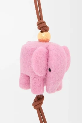 Keçe ve Dana Derisinden Elephant Motifli Charm