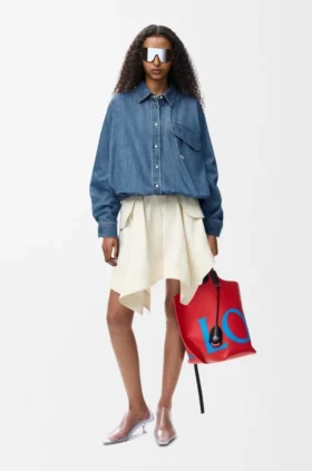 Kemerli Denim Gömlek