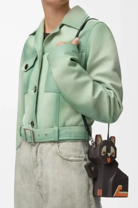 Klasik Dana Derisinden Futurist Kedi Clutch