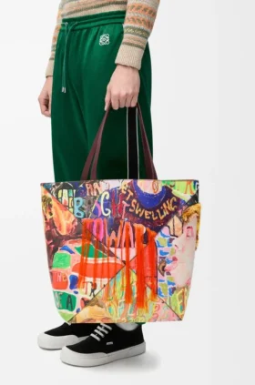 Klasik Dana Derisinden XL Puzzle Fold Tote çantası
