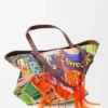 Klasik Dana Derisinden XL Puzzle Fold Tote çantası