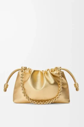 Lamine Kuzu Derisinden Orta Boy Flamenco Purse