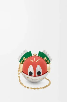 Metal ve Nappa Kuzu Derisinden Şövalye Kedi Clutch