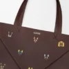 Nappa Dana Derisinden Kediler XL Puzzle Fold Tote çantası Nappa Dana Derisinden Kediler XL Puzzle Fold Tote çantası