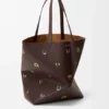 Nappa Dana Derisinden Kediler XL Puzzle Fold Tote çantası Nappa Dana Derisinden Kediler XL Puzzle Fold Tote çantası