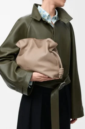 Nappa Dana Derisinden Orta Boy Flamenco Clutch