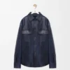 Nappa Kuzu Derisi ve Pamuktan Üretilmiş Overshirt Nappa Kuzu Derisi ve Pamuktan Üretilmiş Overshirt
